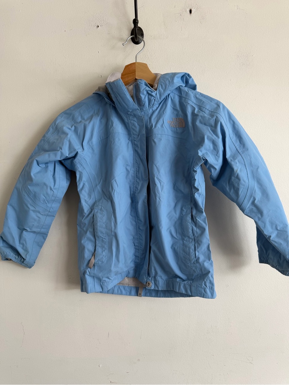 The North Face Kids Light Sky Blue Hooded Rain Jacket